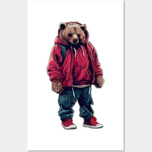 Bear wearing hip hop style Posters and Art